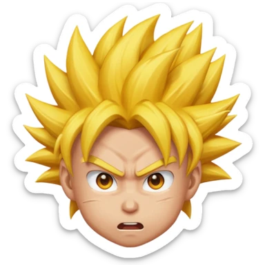A super Saiyan Goku head emoji sticker