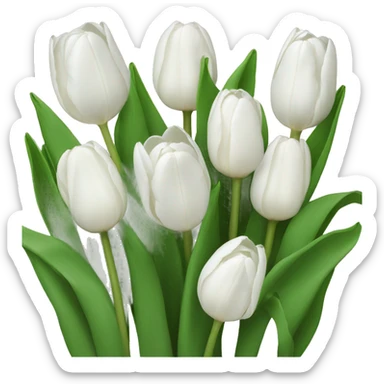 White tulips sticker