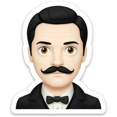 james march, american horror story, black hair, even peters, moustache,  sticker