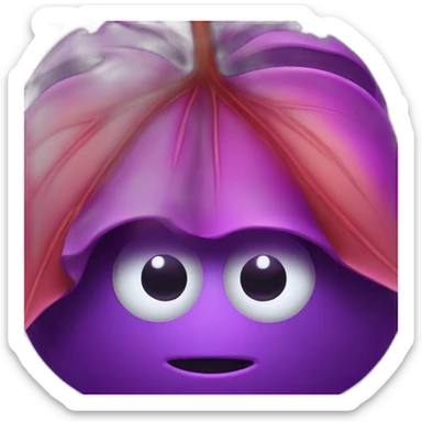 Plants purple with one eye and red leaf sticker