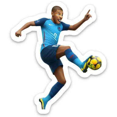 mbappe doing a bicycle kick sticker