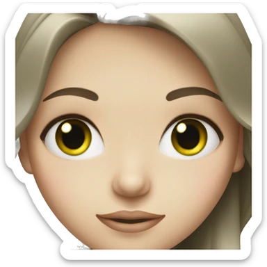 brunette girl with pale skin and green eyes sticker