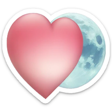 Heart moon sticker