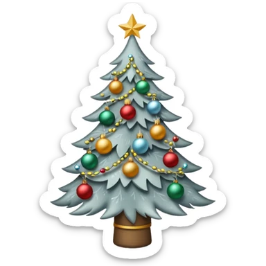 generate gray color christmas tree sticker