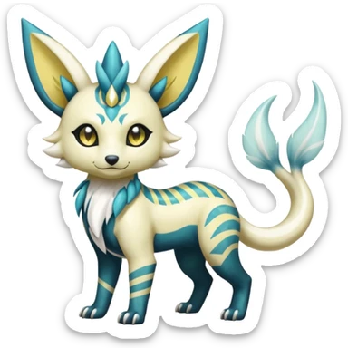 Tropical Tiny Marked Patterned Tribal Shiny Albino Oriental Asian Patterned Tropical Exotic Toxic  WereGarurumon-Meloetta-Umbreon-Vaporeon-Absol-fusion-hybrid-creature (full body) sticker