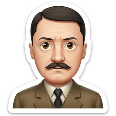 adolf hitler with an angular square mustache sticker