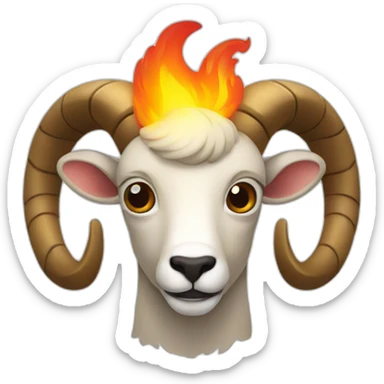 Ram with fire horns  sticker
