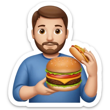 Gros avec un hamburger sticker