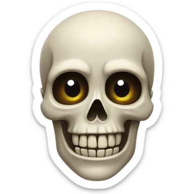 A skull emoji and the pleading face emoji combined sticker