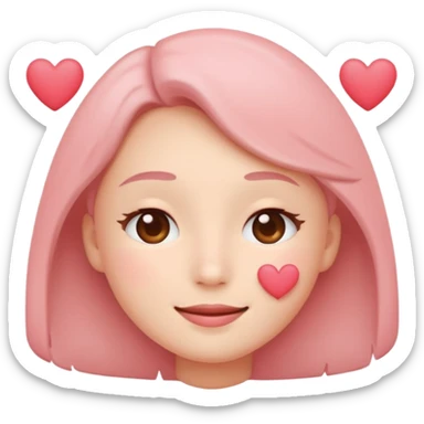 Soft love
Minimalist flat emoji face, warm gentle smile, visible soft blush, small floating hearts, romantic tender vibe, rounded vector style, transparent background sticker