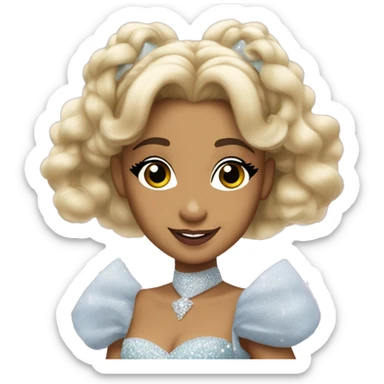 ariana grande dressed up as glinda from the movie wicked sticker