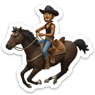 running cowboy dark horse sticker