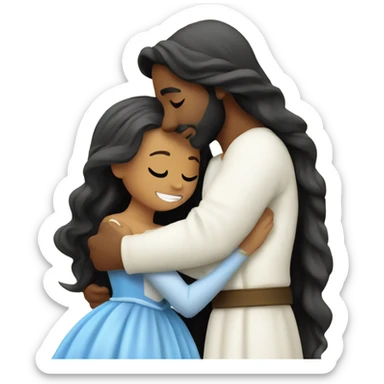 Cinderella hugging Jesus sticker