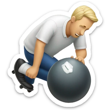 Man rolling a lawn bowl  sticker