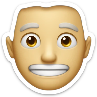 a creepy man with a cheeky smile sticker