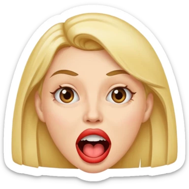 Lady gossiping with a big mouth sticker