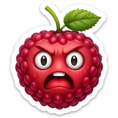 angry ugly raspberry sticker