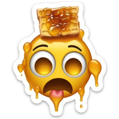 😲 with honey coming out his mouth sticker