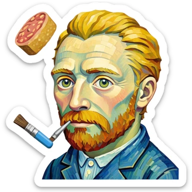 Van gogh spam art painting sticker