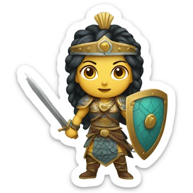 Turkic warrior queen sticker