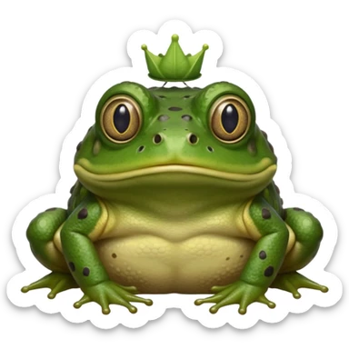 African Bullfrog with a worm on its head sticker