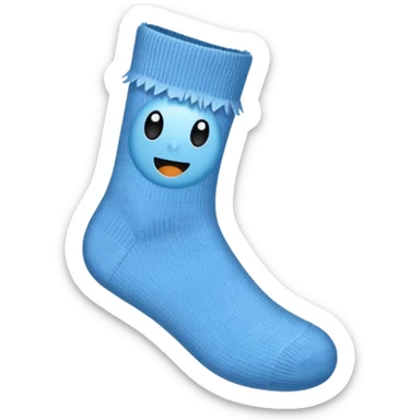 simple flat icon of a frayed sock with a hole at the big toe sticker