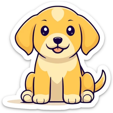 Happy Golden Retriever puppy sticker