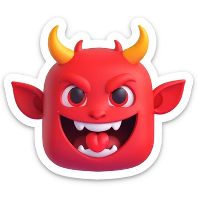 devil microsoft style 3d fluent emoji sticker