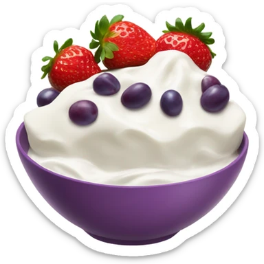 fruit yogurt bowl with strawberries and grapes sticker