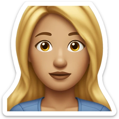 A woman with golden long hair, freckles on her face, and a plus-size build. sticker