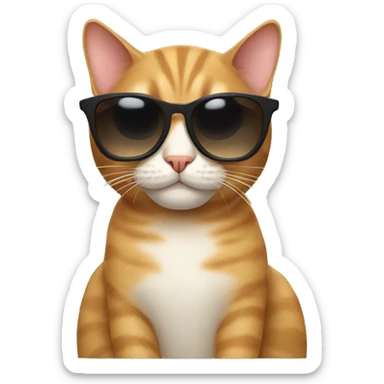 Cat with sunglasses sticker