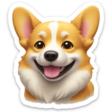 yellow happy corgi sticker