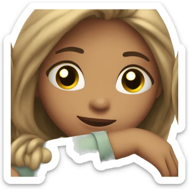 Girls cuddling romantically sticker