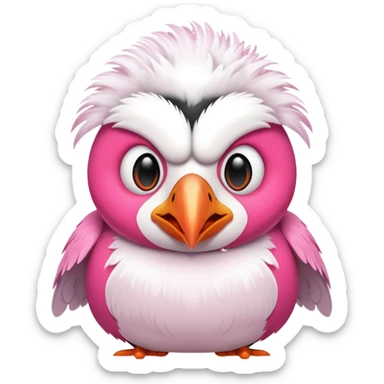 pink puffin angry steam sticker