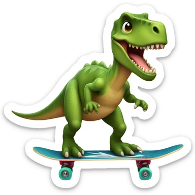 Dinosaur riding a skateboard  sticker