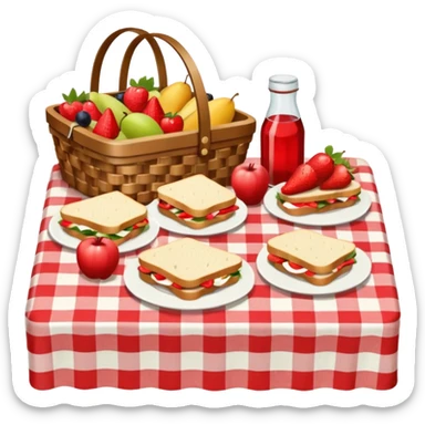 table of picnic, having tablecloth sticker
