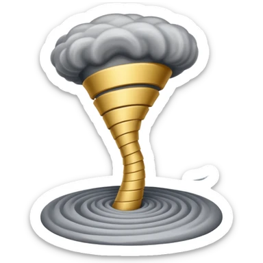 A slender grey tornado spiraling upward from the ground sticker