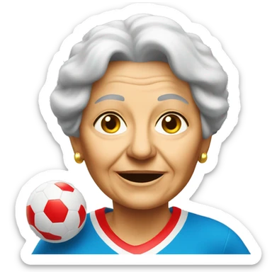 Old Italian Lady playing soccer sticker