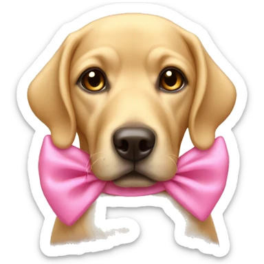 Golden lablador with pink bows on the ears  sticker