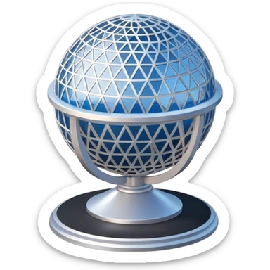 Isometric exterior Walt Disney World Epcot sphere, dollhouse style 3D realistic  sticker