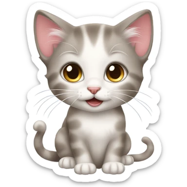 girl kitten with perfect hair and long nails sticker