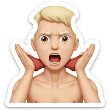 Being attacked and choked on neck screaming  sticker