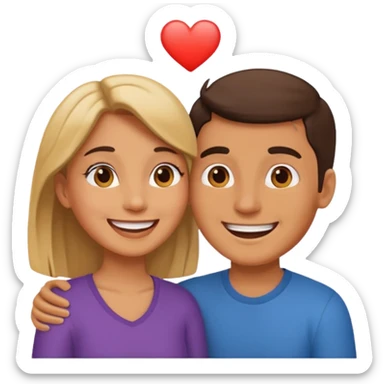 happy couple talking to each other, simple and clear sticker