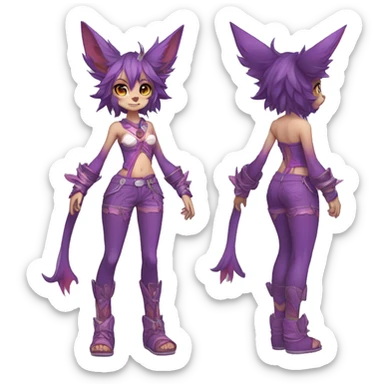 Anthro cool cute kawaii LiLaiRa-Modern-Vernid-Fakémon Full Body sticker