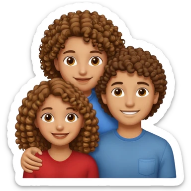 brown girl with curly hair in love with tan boy with straight hair sticker