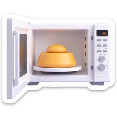 microwave with door open sticker