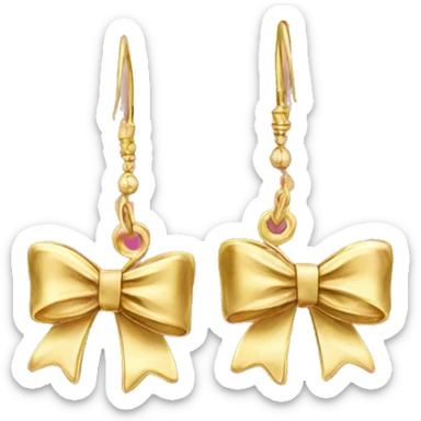 gold bow earrings sticker