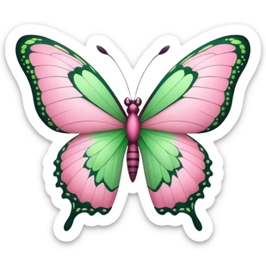 Pink and green butterfly  sticker