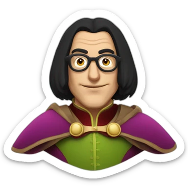 lord farquaad with glasses sticker
