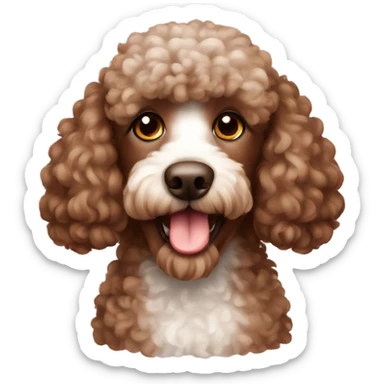 brown poodle sticker